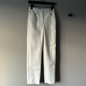WILFRED CREAM VEGAN / FAUX LEATHER STRAIGHT LEG PANTS SIZE 2
